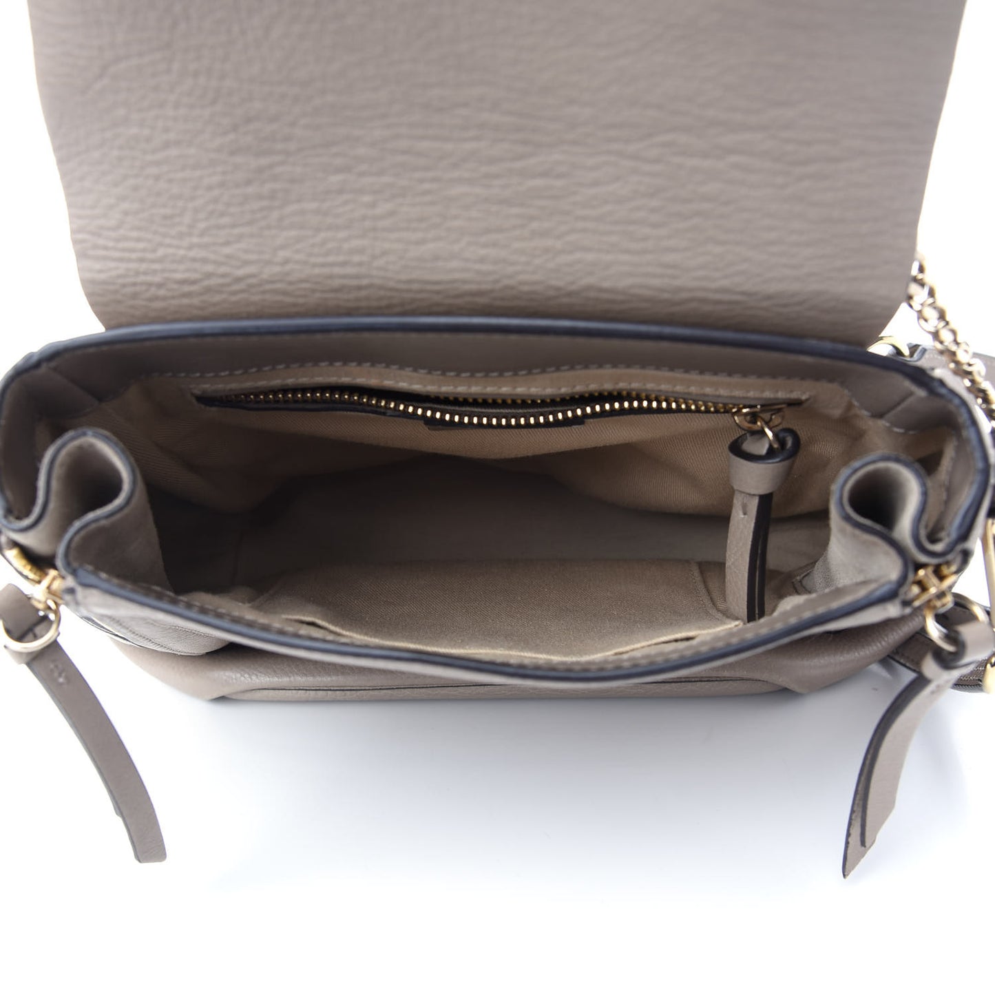Suede Calfskin Small Faye Backpack Motty Grey