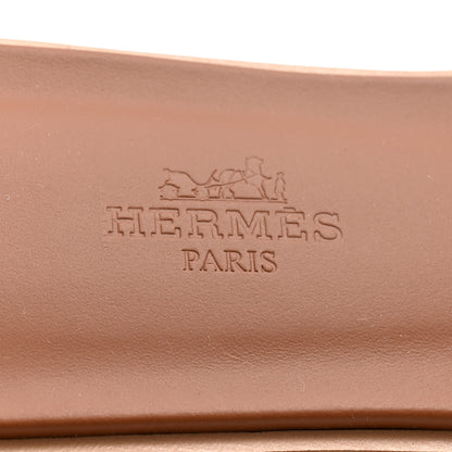 Hermes Box Calfskin Oran Sandals 37 Gold 6 of 9