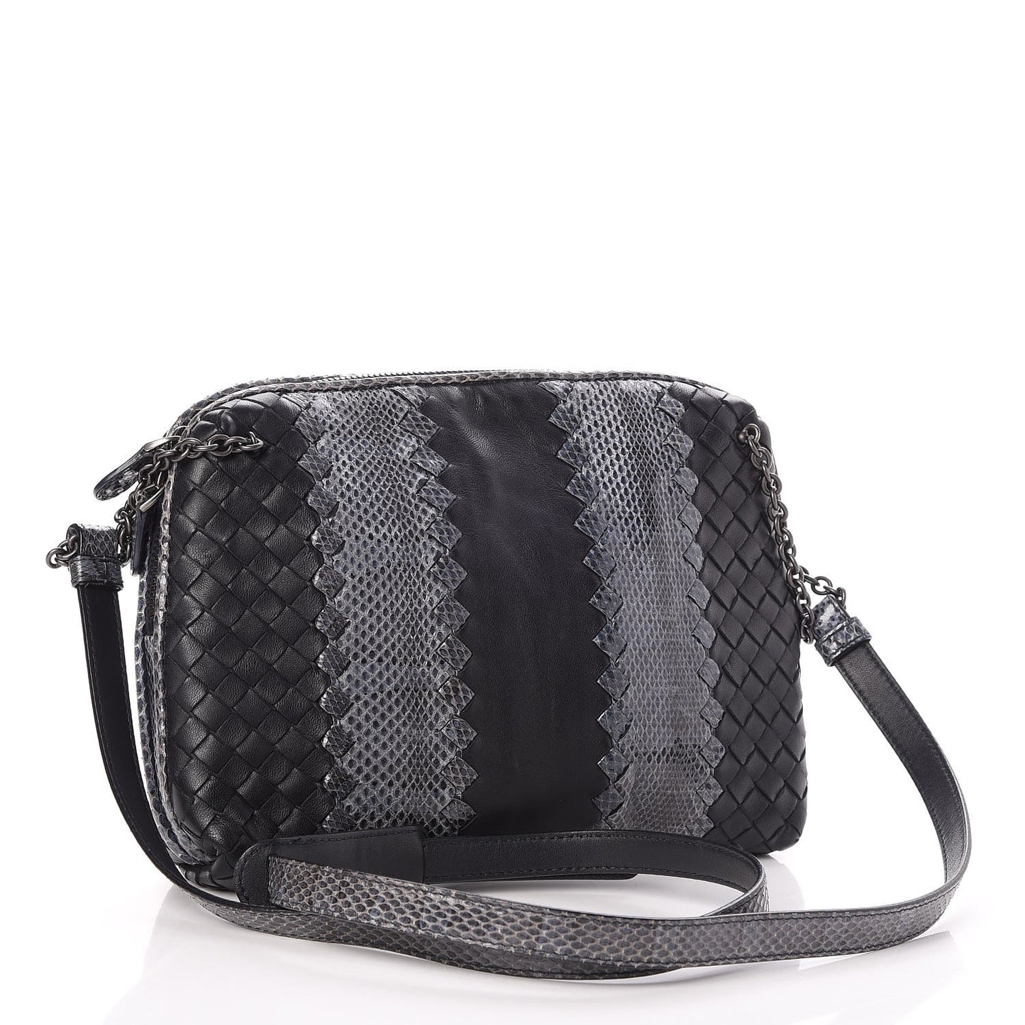 Nappa Intrecciato Ayers Crossbody Pillow Messenger Grey