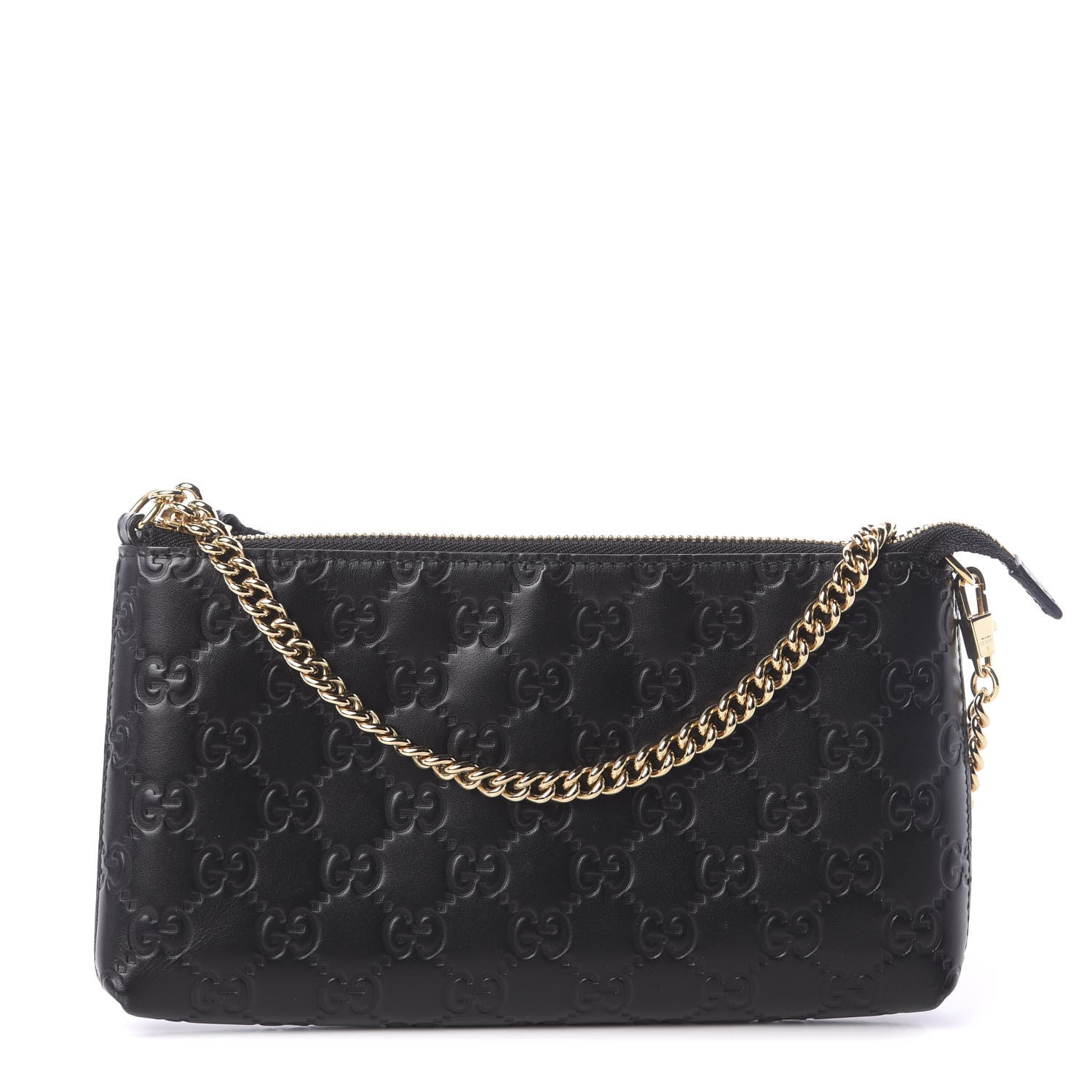 Gucci Guccissima Signature Wrist Wallet Black 1 of 9