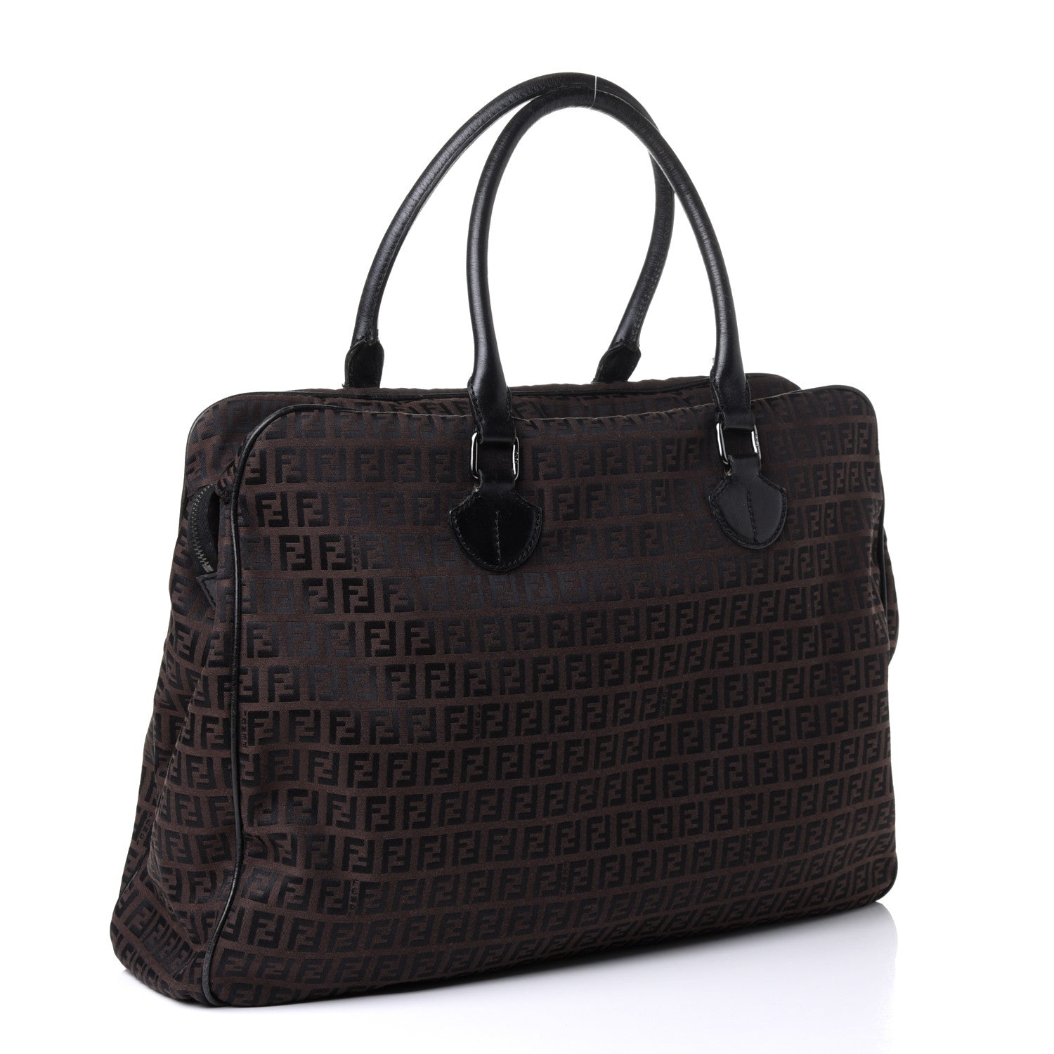 Fendi Zucchino Satchel Dark Brown 2 of 4