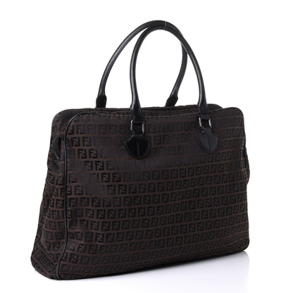Fendi Zucchino Satchel Dark Brown 2 of 4