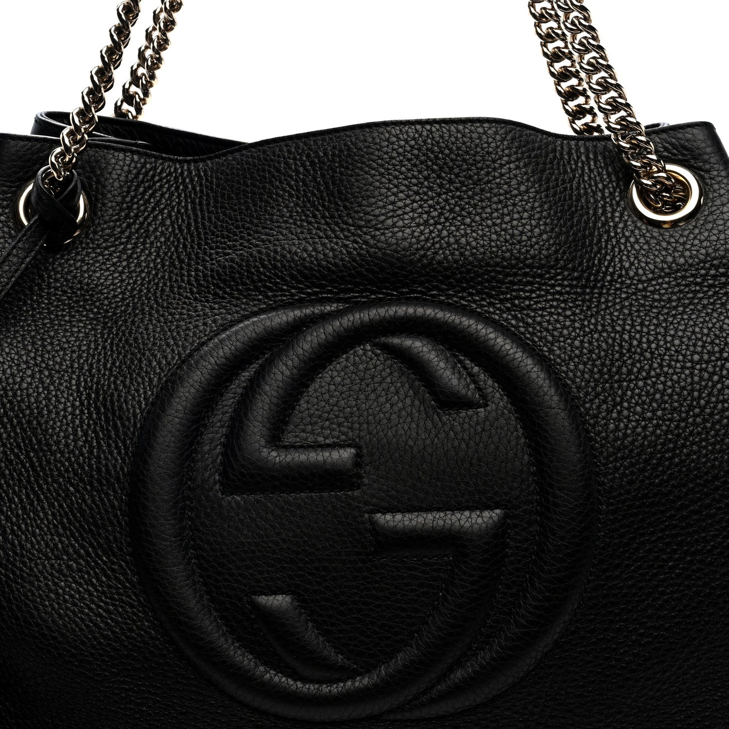 Gucci Pebbled Calfskin Medium Soho Chain Shoulder Bag Black 8 of 10