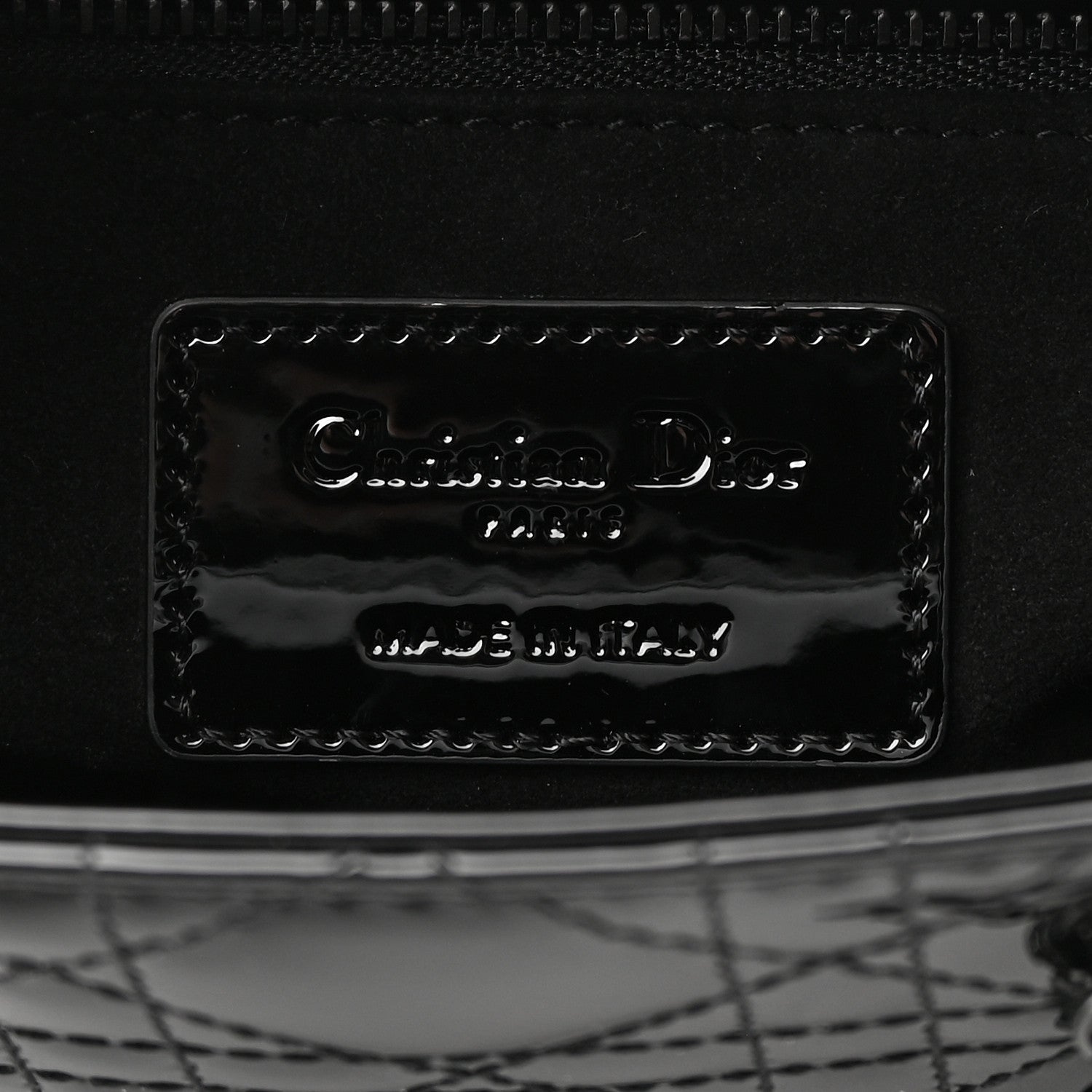 Christian Dior Ultraglossy Patent Cannage Small Lady Dior Black 6 of 10