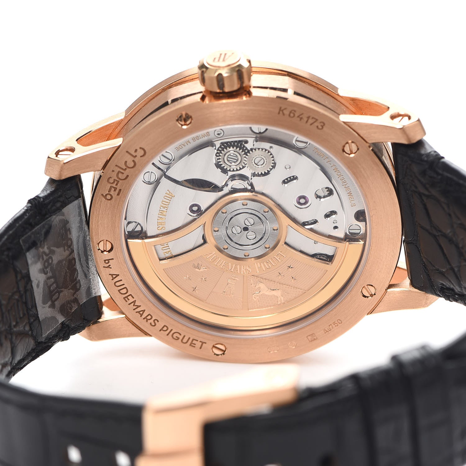 Audemars Piguet 18K Rose Gold Alligator 41mm Code 11.59 Automatic Watch Black 15210OR.OO.A002CR.01 4 of 5