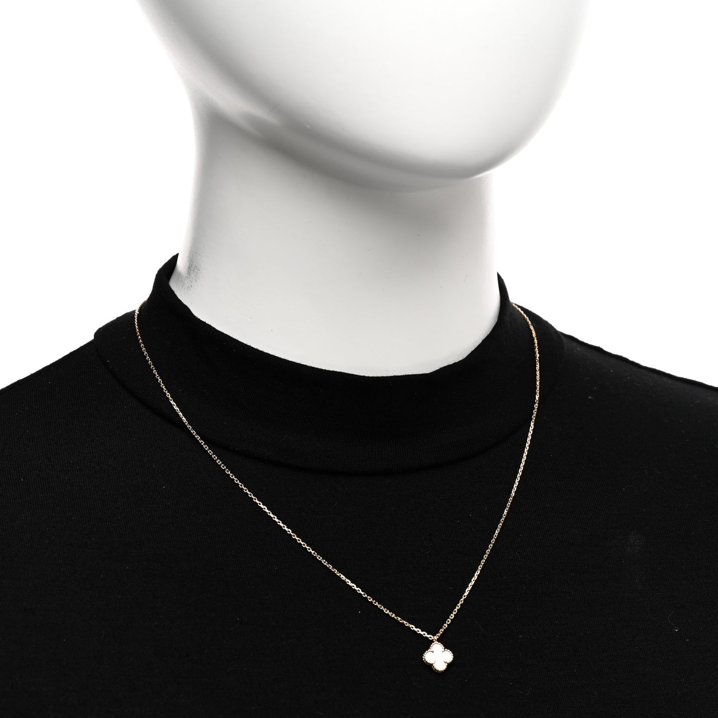 18K Yellow Gold Mother of Pearl Sweet Alhambra Pendant Necklace