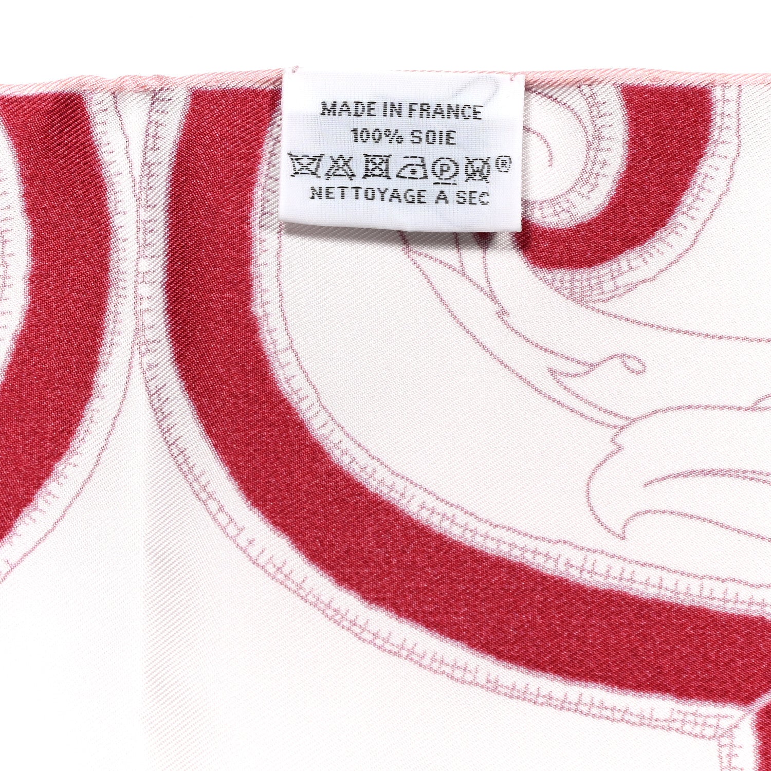 Hermes Silk L'Instruction Du Roy Muffler Rose White Bordeaux 4 of 5