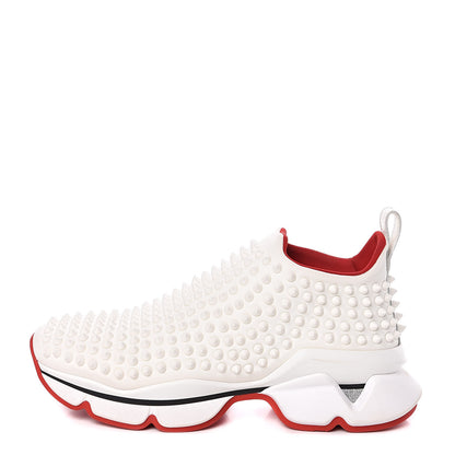 Christian Louboutin Neoprene Spike Sock Donna Flat Sneakers 38 White Snow Mat 1 of 8