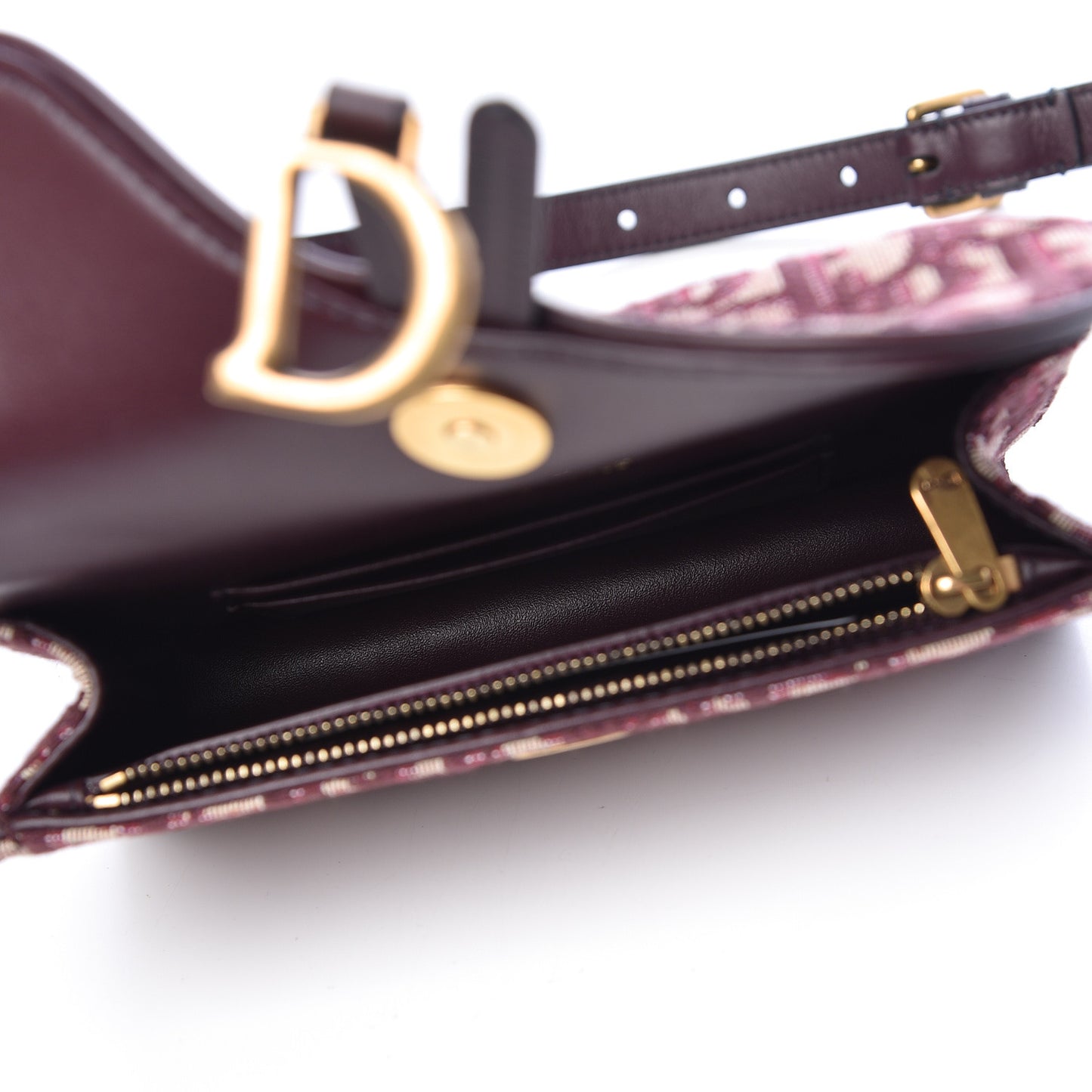 Oblique Saddle Belt Bag Bordeaux
