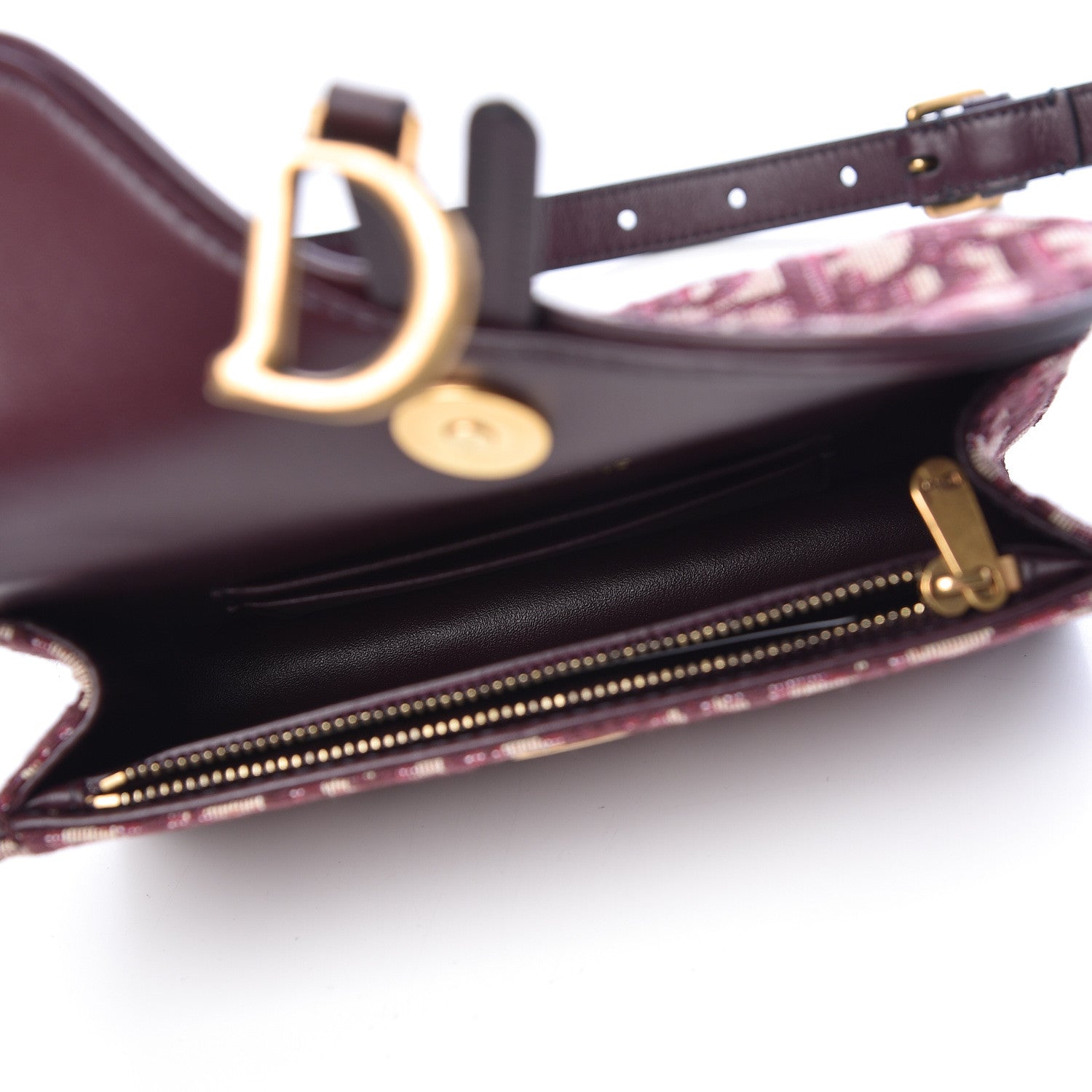 Christian Dior Oblique Saddle Belt Bag Bordeaux 5 of 11