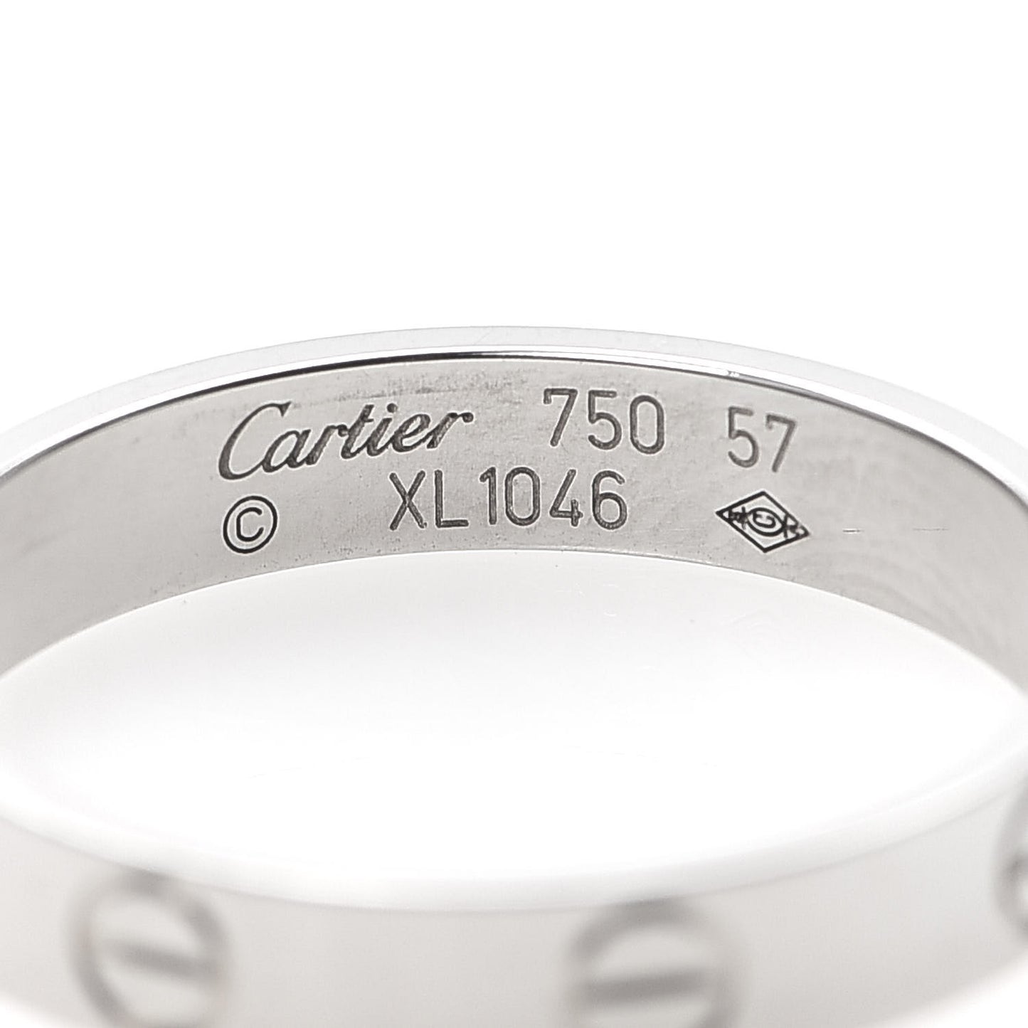 18K White Gold 3.5mm LOVE Wedding Band Ring 57 8