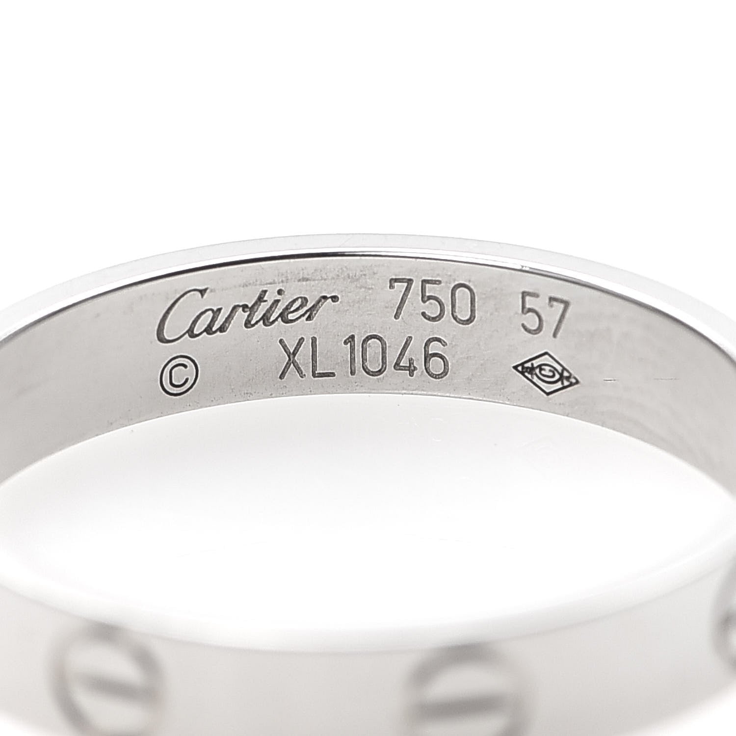 Cartier 18K White Gold 3.5mm LOVE Wedding Band Ring 57 8 4 of 4