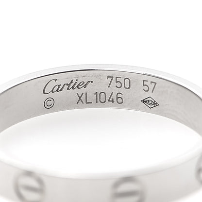 Cartier 18K White Gold 3.5mm LOVE Wedding Band Ring 57 8 4 of 4