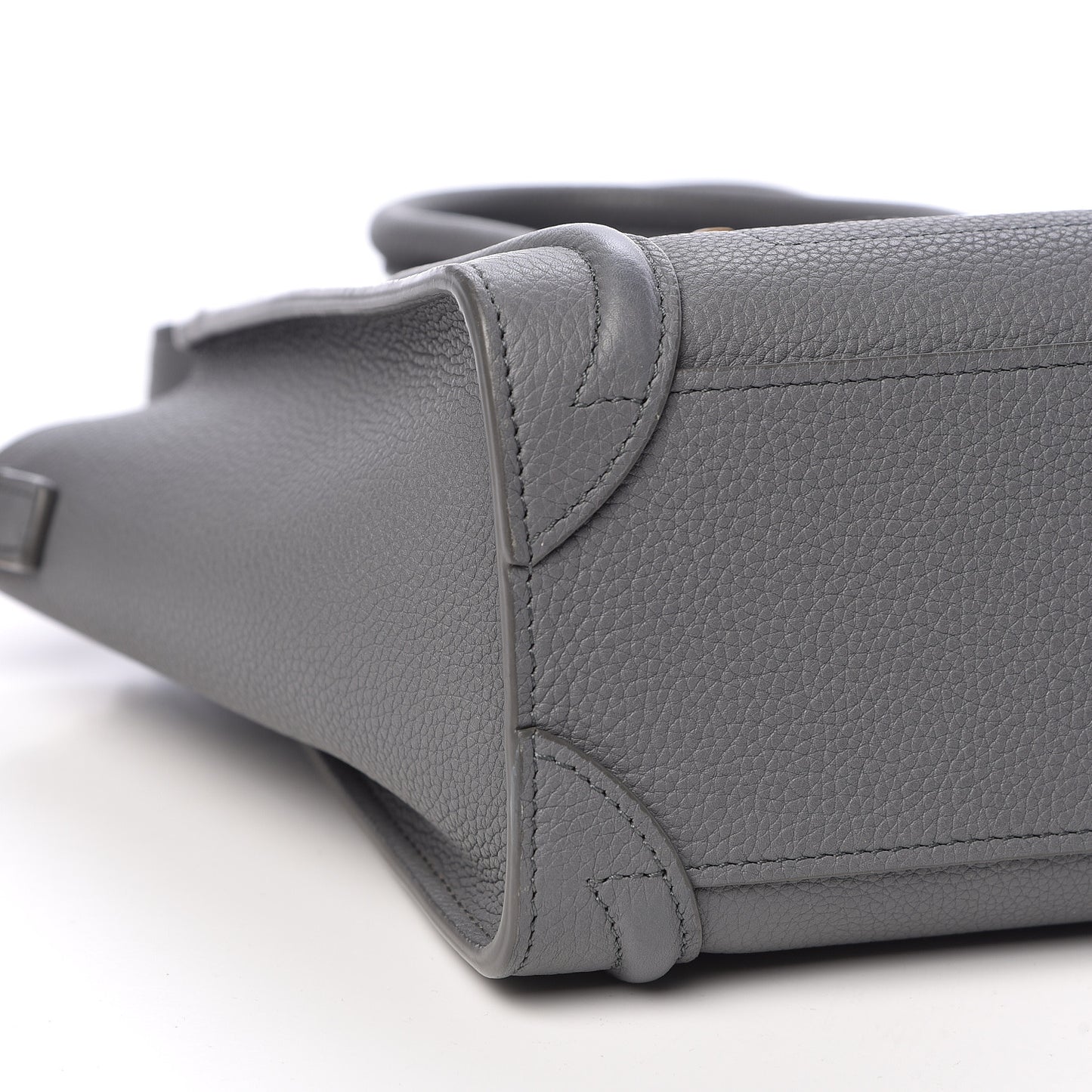 Drummed Calfskin Nano Luggage Kohl