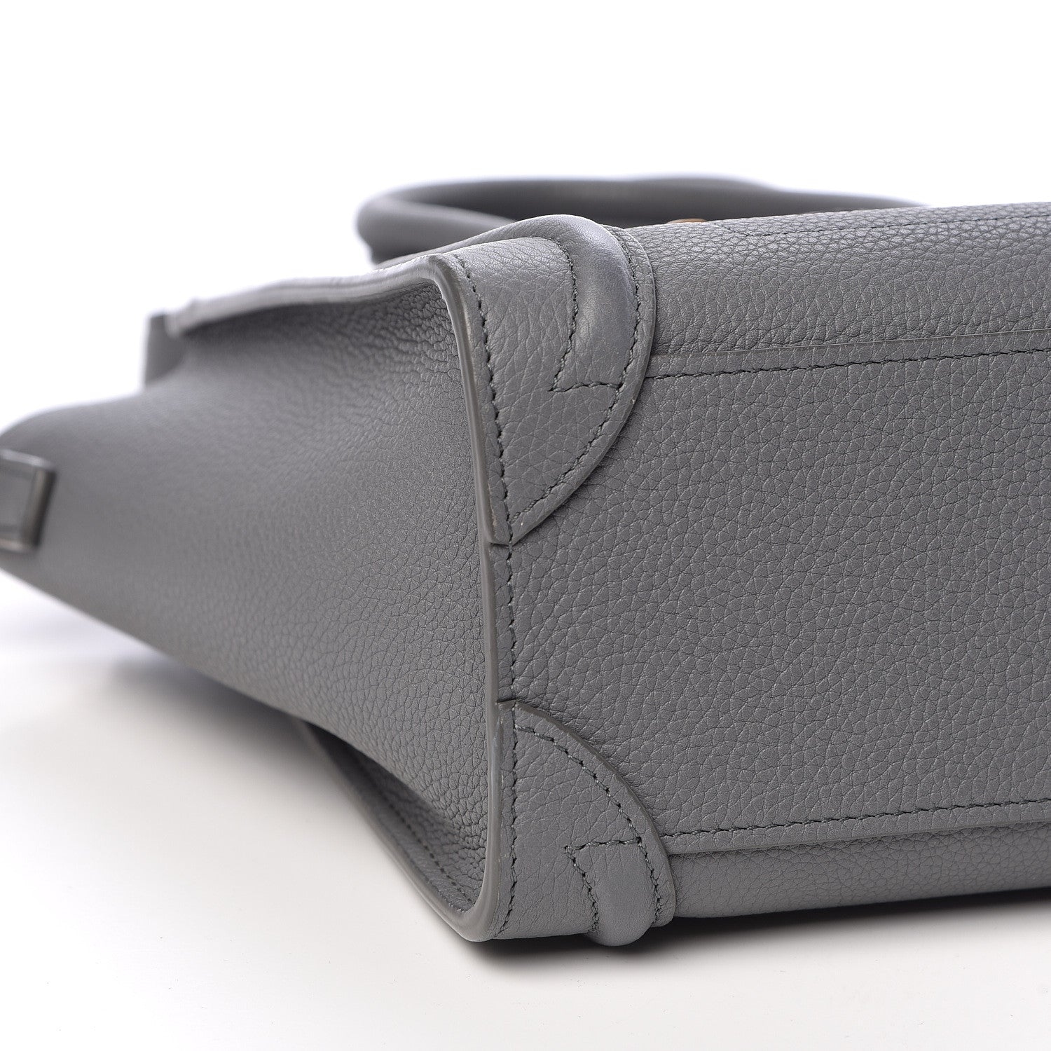 Celine Drummed Calfskin Nano Luggage Kohl 8 of 10