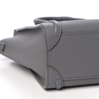 Celine Drummed Calfskin Nano Luggage Kohl 8 of 10