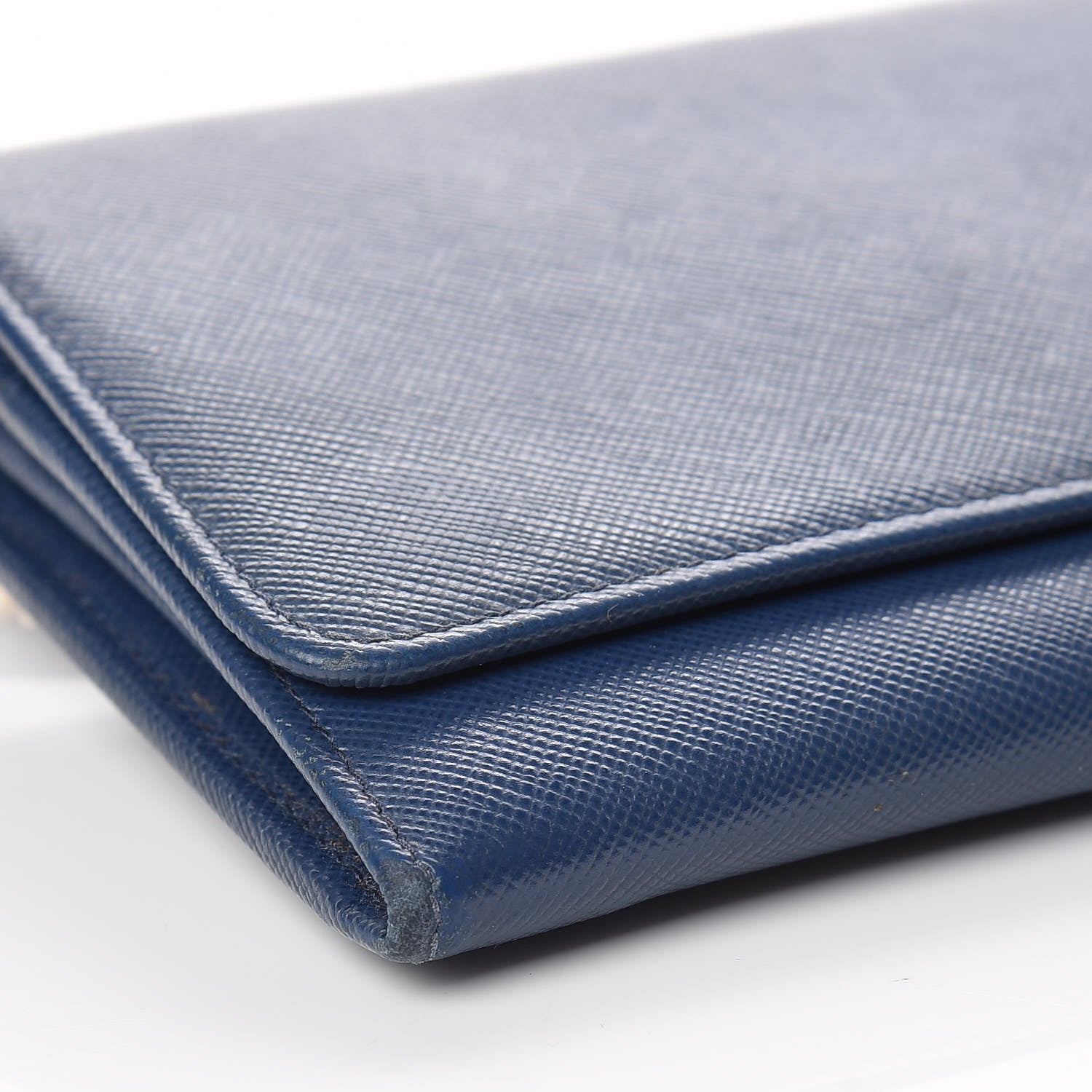 Prada Saffiano Metal Oro Chain Wallet Bleuette 8 of 9