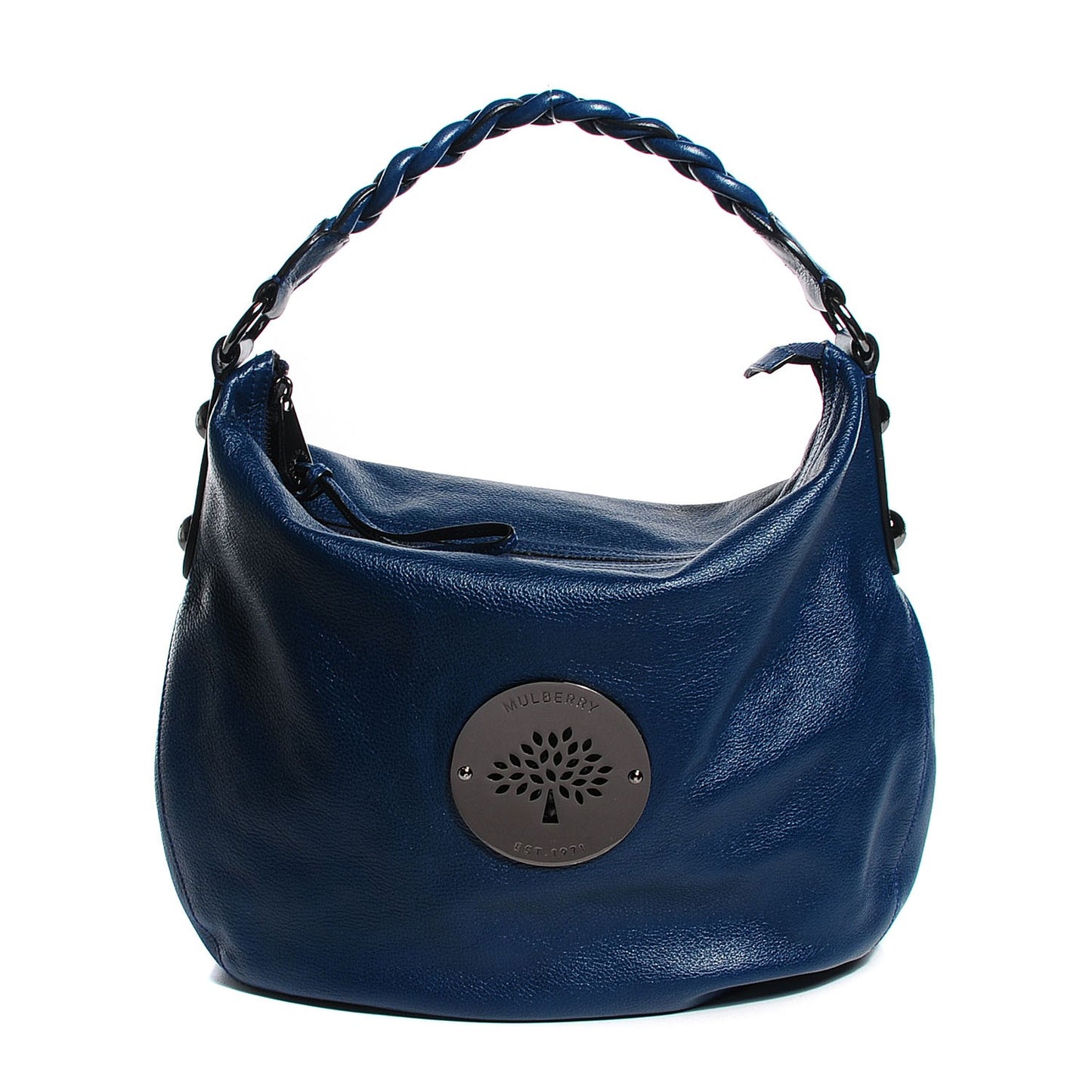 Spongy Pebbled Calfskin Medium Daria Hobo Petrol