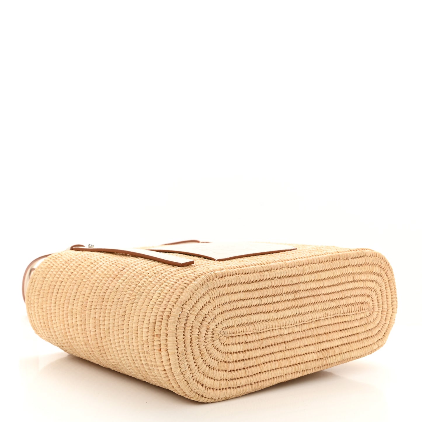 Raffia Square Small Basket Tote Bag Natural White