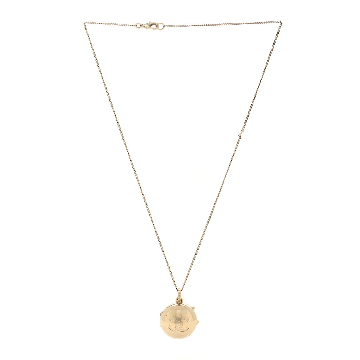 Chanel Metal CC Locket Necklace Gold 2 of 5