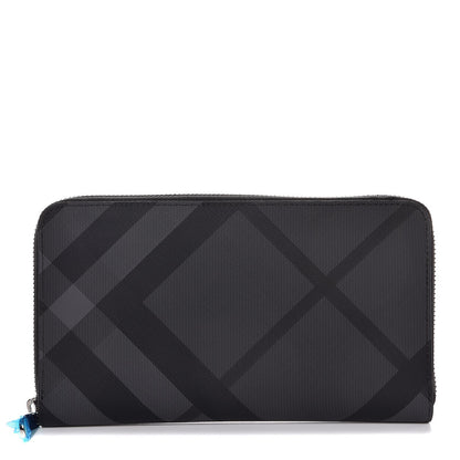 Burberry London Check Long Zip Around Wallet Charcoal Black 1 of 8