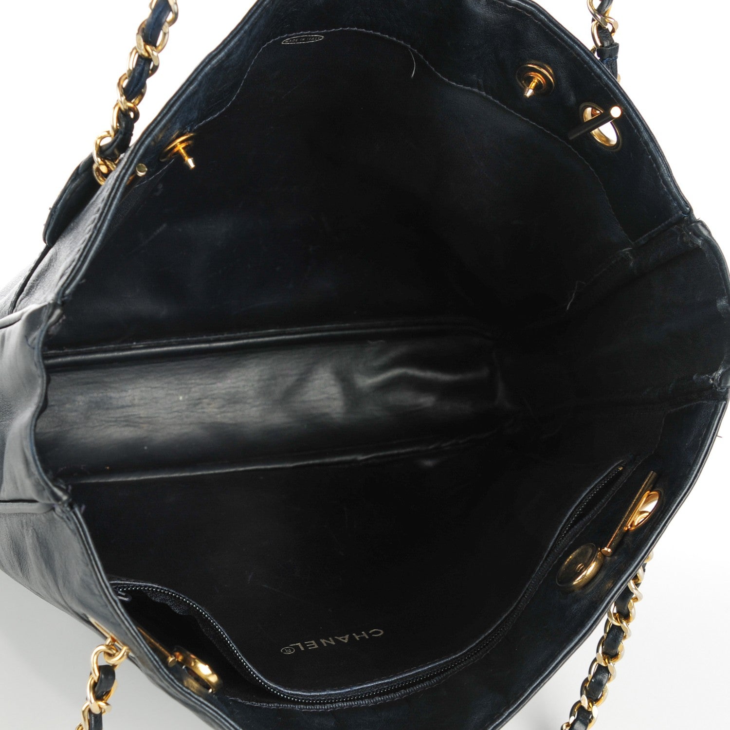 Chanel Lambskin Shoulder Bag Navy 5 of 8