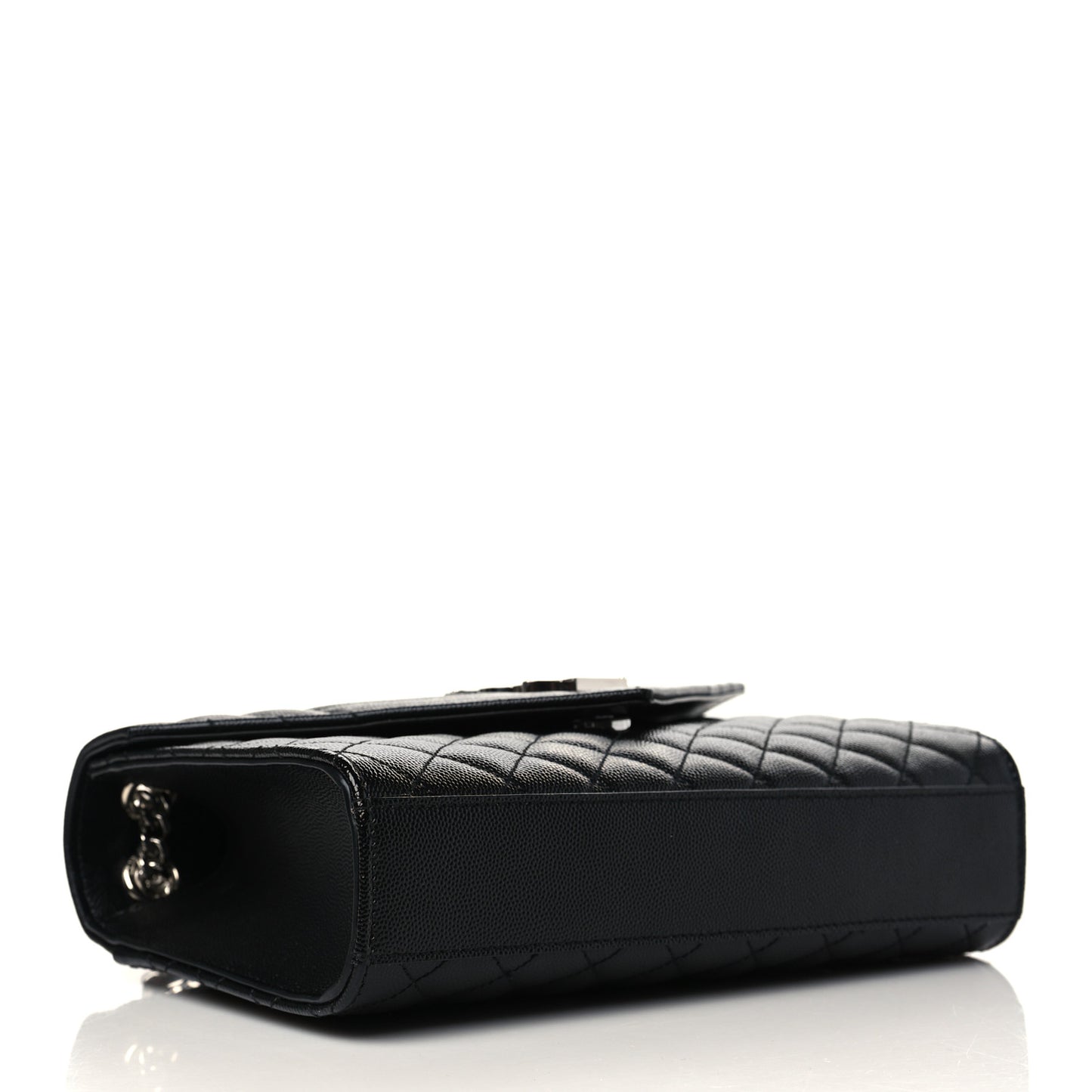 Grain De Poudre Textured Mixed Matelasse Triquilt Medium Monogram Satchel Black