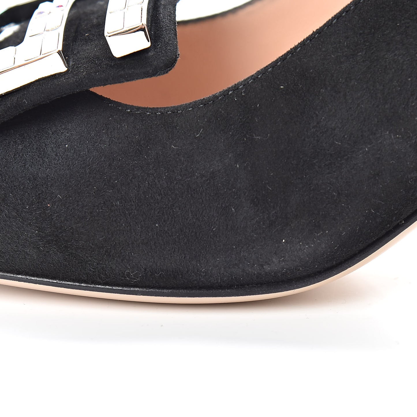 Kid Scamosciato Crystal Square G Madelyn Slingbacks 37.5 Black