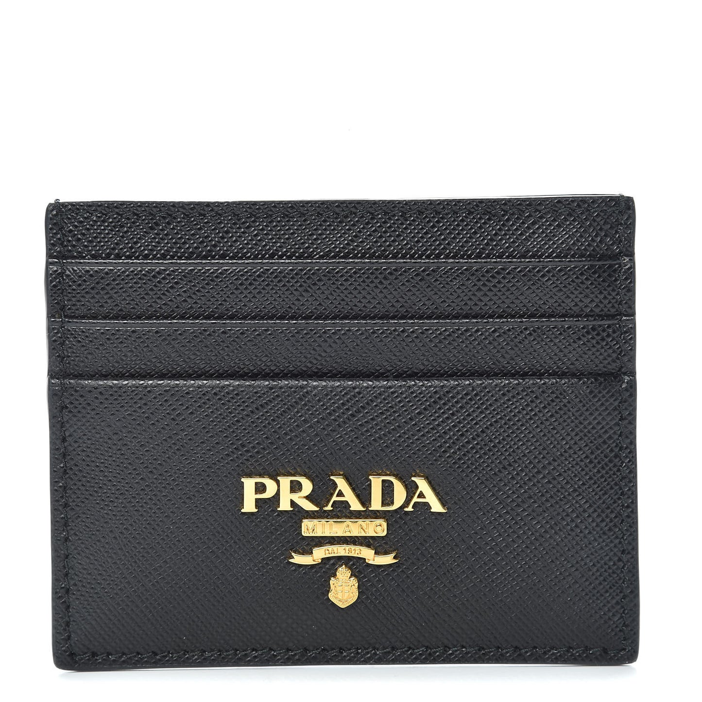 Saffiano Metal Card Holder Black