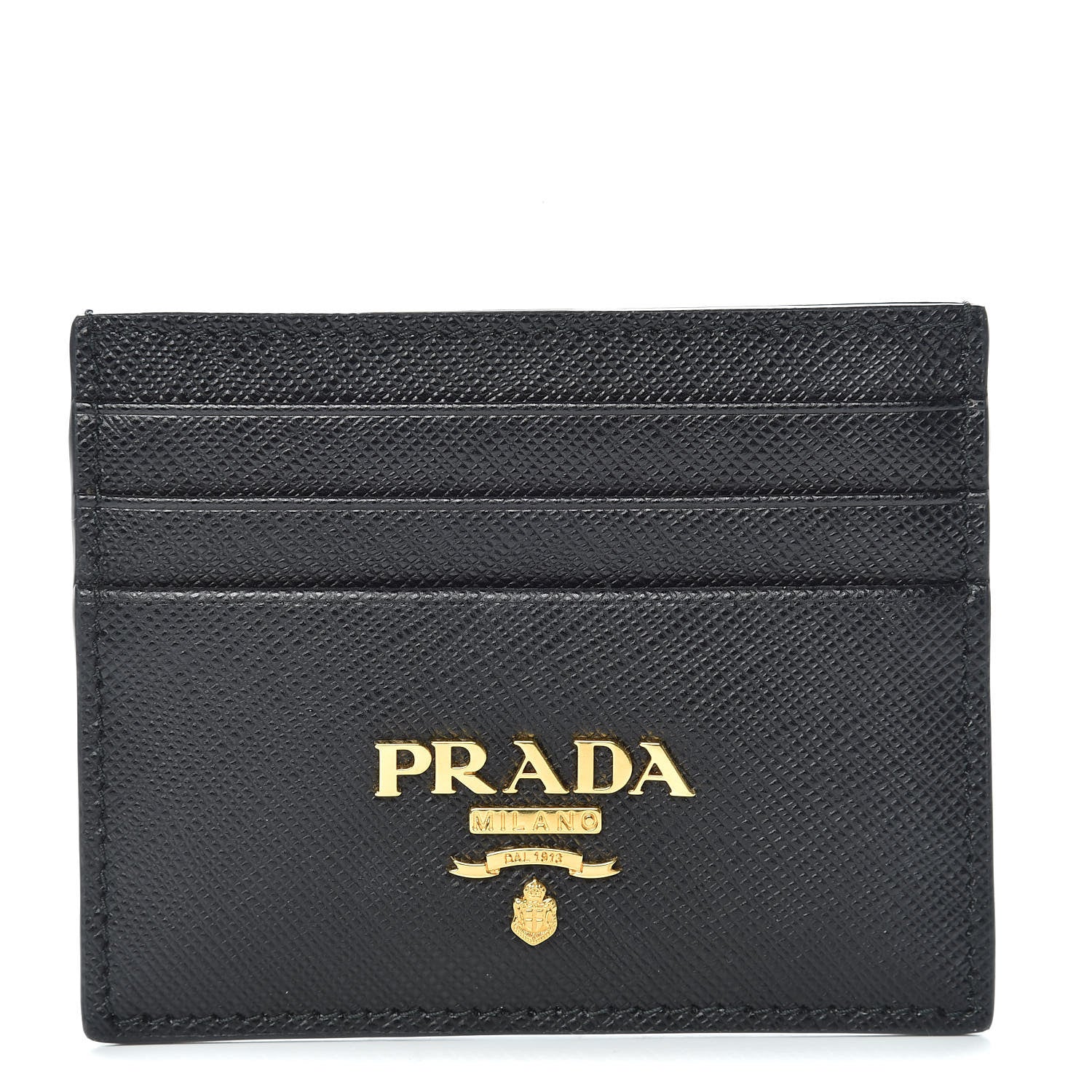 Prada Saffiano Metal Card Holder Black 1 of 7