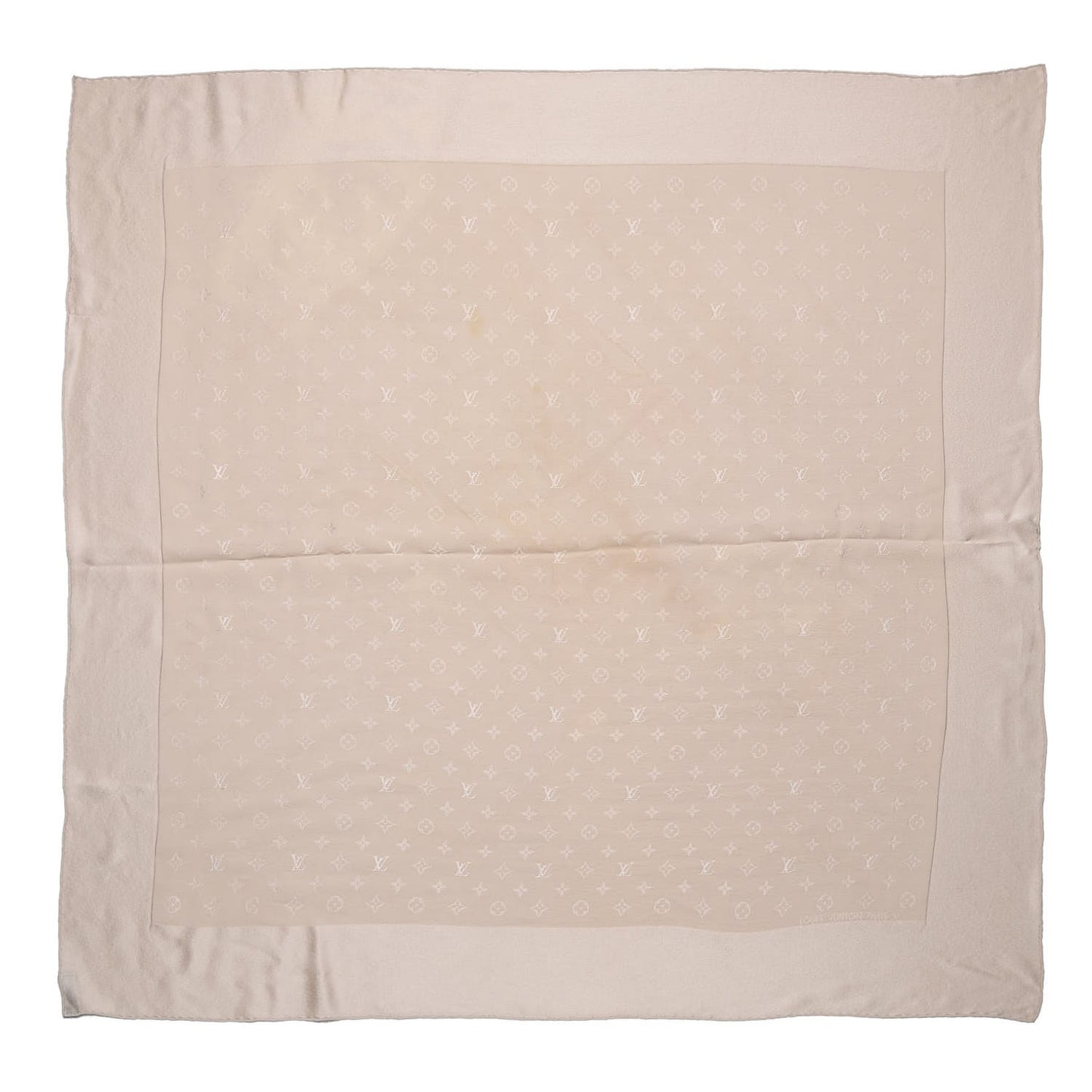 Silk Monogram Monaco Square Scarf Beige