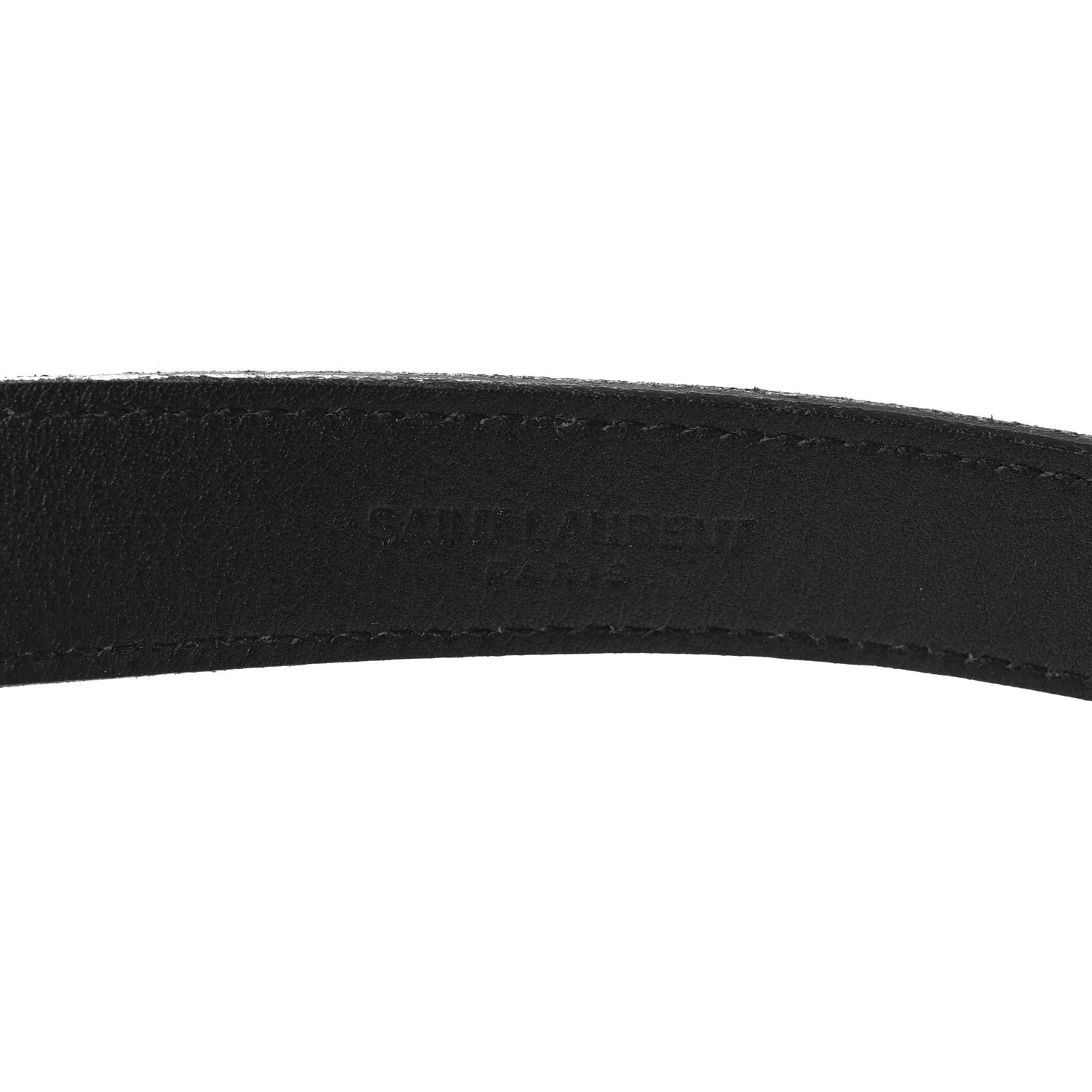 Saint Laurent Smooth Calfskin Square Buckle Belt 80 32 Black 3 of 7