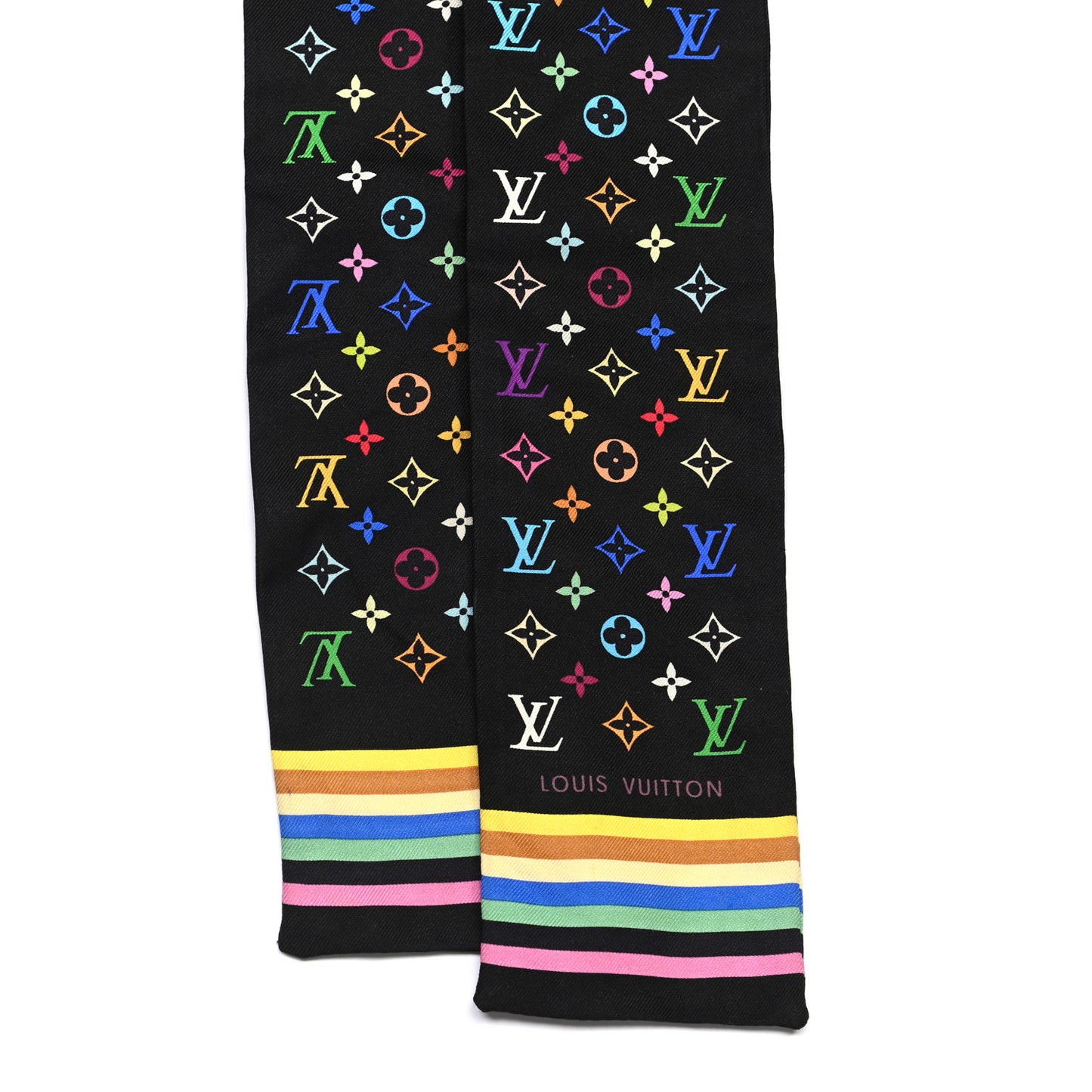Silk Monogram Multicolor Bandeau Black