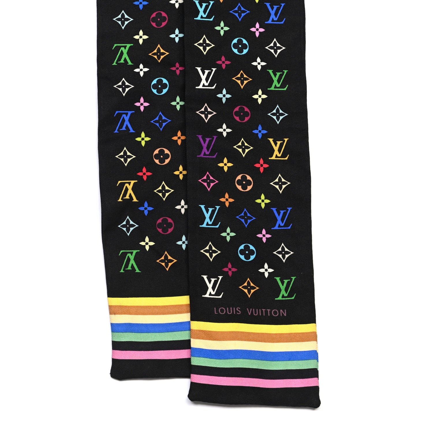 Louis Vuitton Silk Monogram Multicolor Bandeau Black 2 of 3