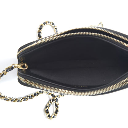 Chanel Caviar Quilted CC Filigree Clutch With Chain Black 4 of 13