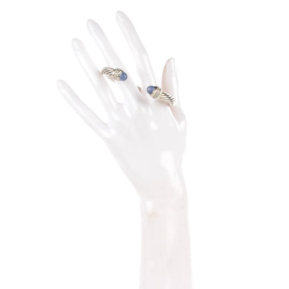 David Yurman Sterling Silver Diamond Chalcedony 7mm Cable Classics Bracelet 2 of 7