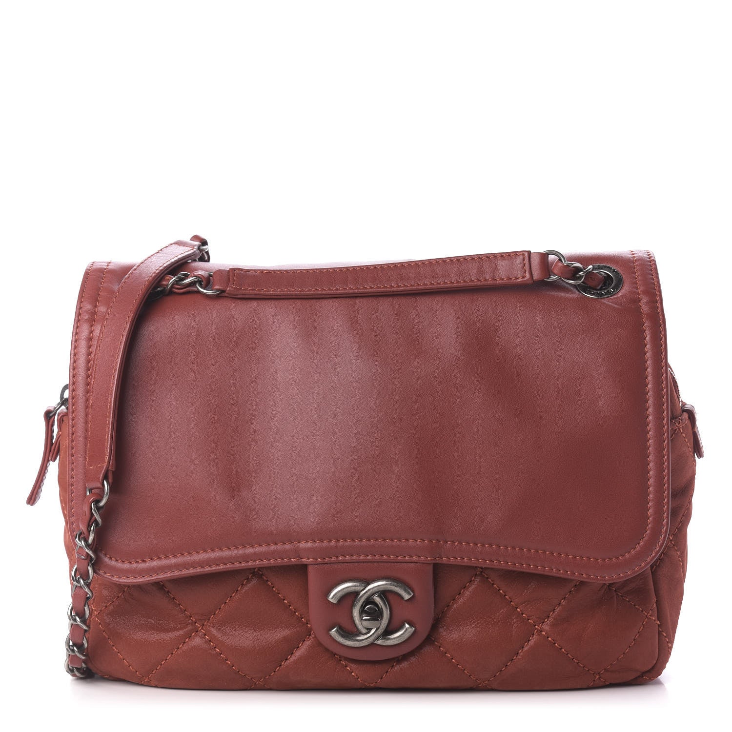 Chanel Iridescent Calfskin Medium In the Mix Flap Red 1 of 5