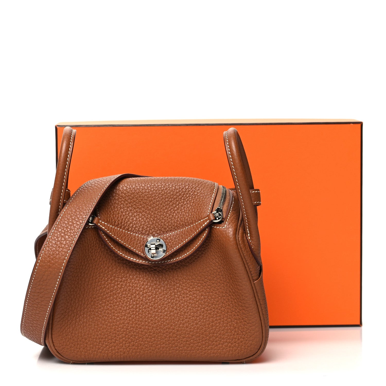 Hermes Taurillon Clemence Mini Lindy 20 Gold 13 of 13