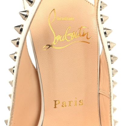 Christian Louboutin Calfskin Lady Clou Spikes VIP 150 Pumps 35 White 7 of 9