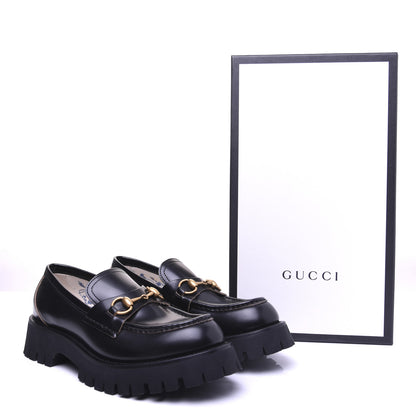 Gucci Cordovan Lux Womens Harald Horsebit 25mm Platform Loafers 39 Black 14 of 14