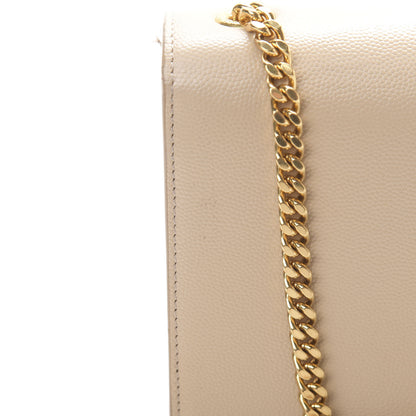 Saint Laurent Grain De Poudre Small Monogram Kate Satchel Nude Powder 12 of 14