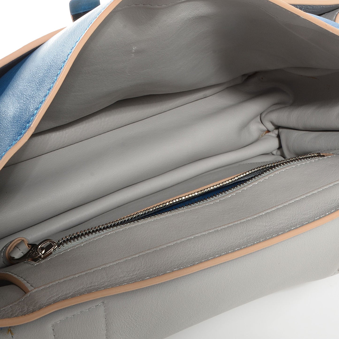 Matte Leather Double Sided PS1 Medium Satchel Peacock Grey Nude