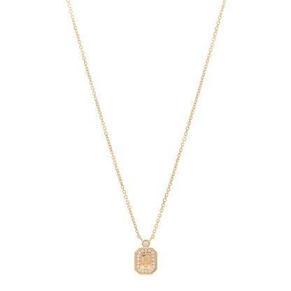 Harry Winston 18K Yellow Gold Diamond HW Logo Pendant Necklace 1 of 4