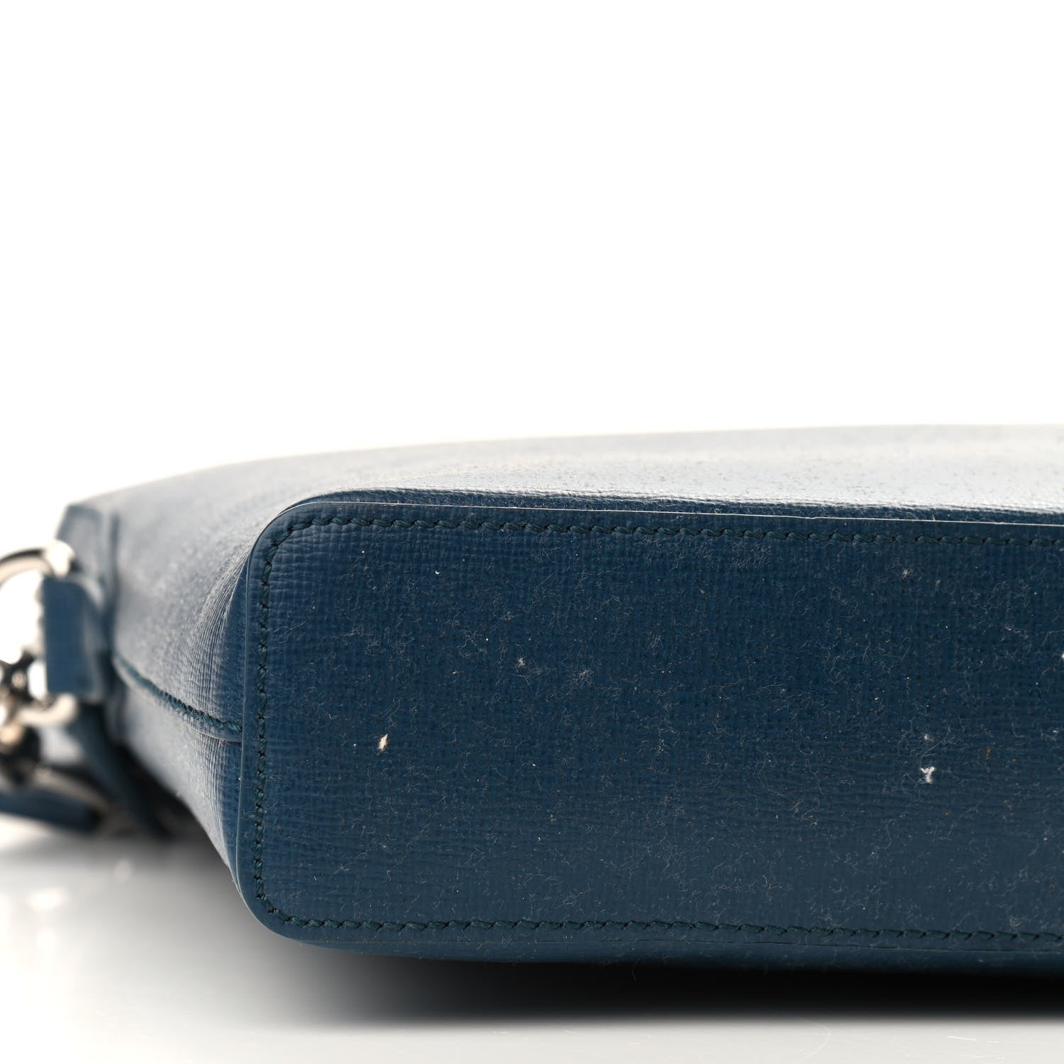 Burberry Textured Calfskin Barrow Briefcase Blue 6 of 11
