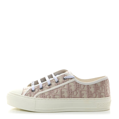 Christian Dior Canvas Oblique Walk'N'Dior Low Top Sneakers 37.5 Powder Nude 1 of 9