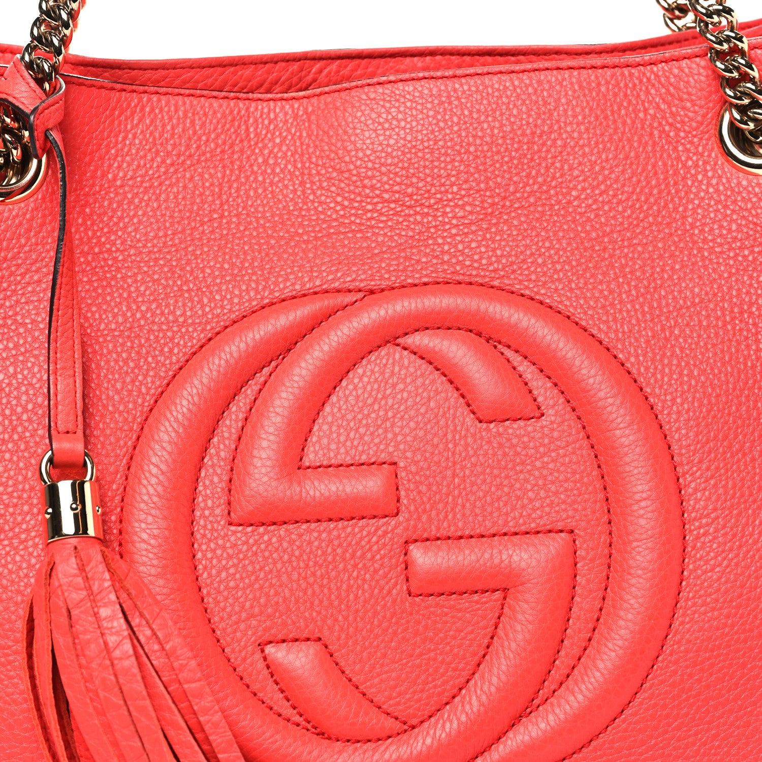 Gucci Pebbled Calfskin Medium Soho Chain Shoulder Bag Begonia Pink 8 of 10