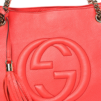 Gucci Pebbled Calfskin Medium Soho Chain Shoulder Bag Begonia Pink 8 of 10