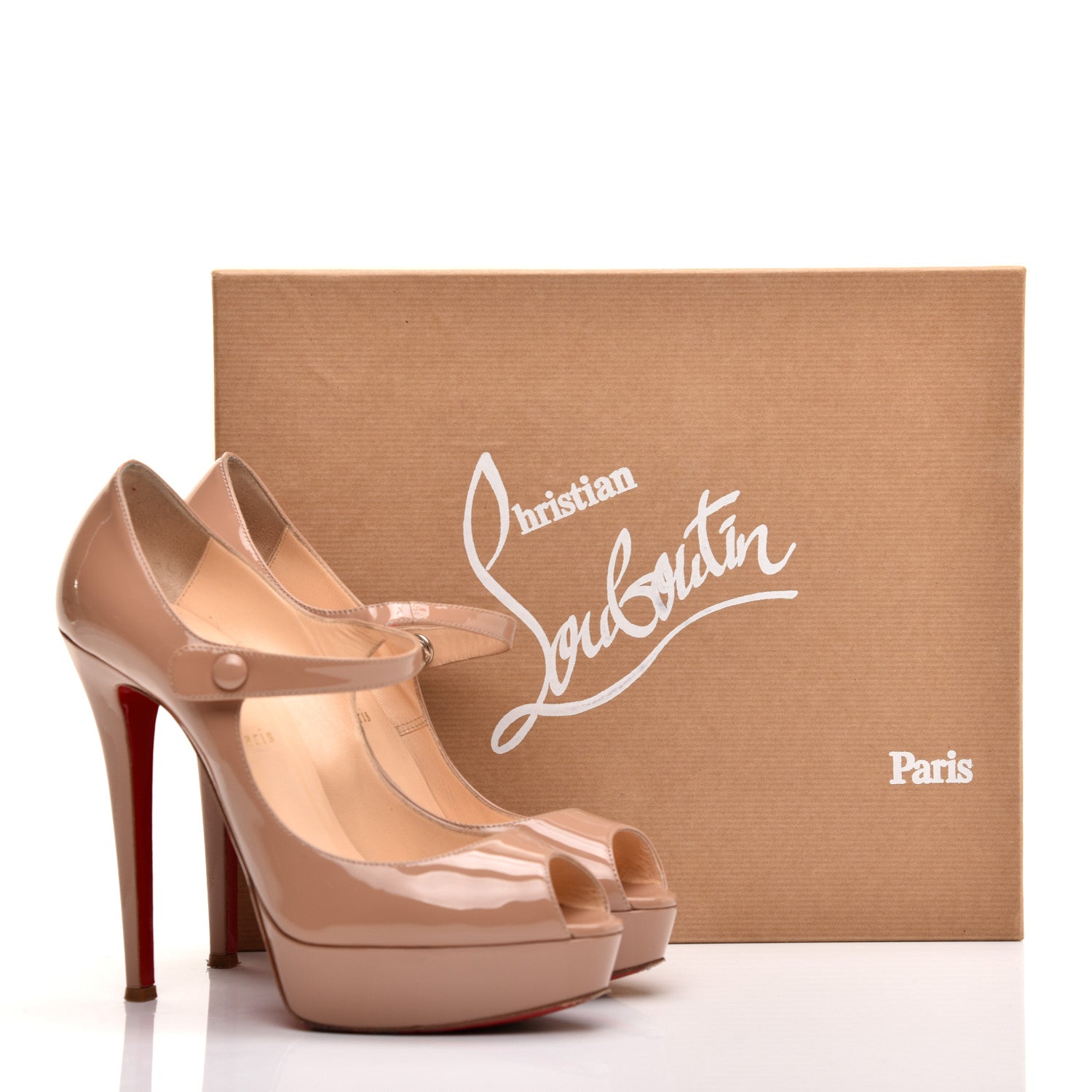 Christian Louboutin Patent Bana 140 Pumps 39 Nude 8 of 8