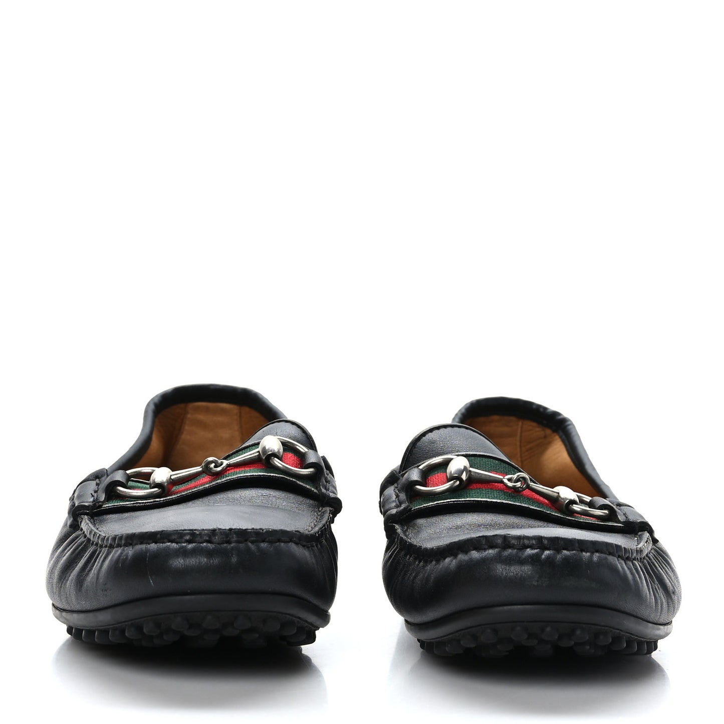Miro Soft Calfskin Web Mens Horsebit Driver Loafers 7 Black