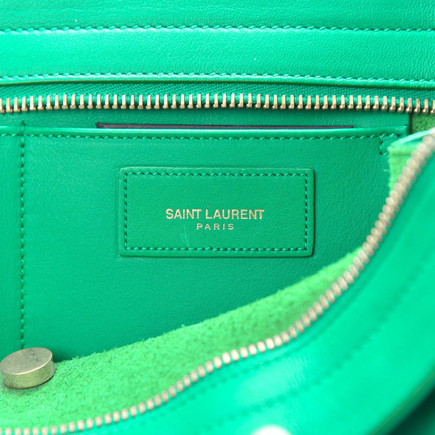 Calfskin Small Classic Y Cabas Green